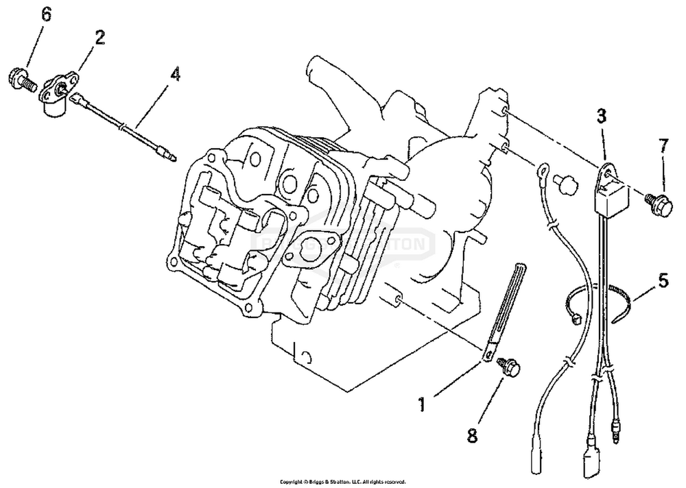 Oil Sensor Diagram and Parts List for 1504-2  Briggs and Stratton Generator